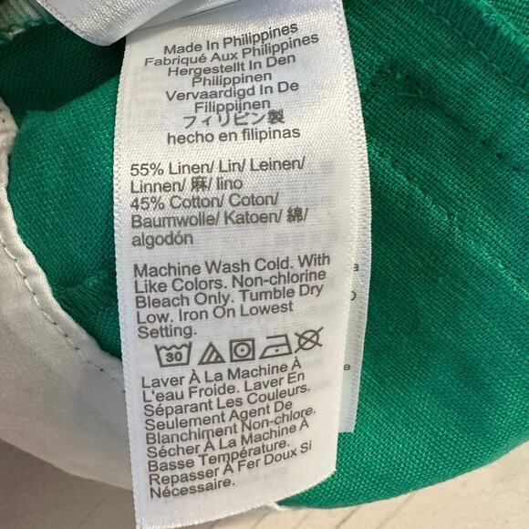 J Crew Green Linen Scalloped Shorts - Picture 7 of 7